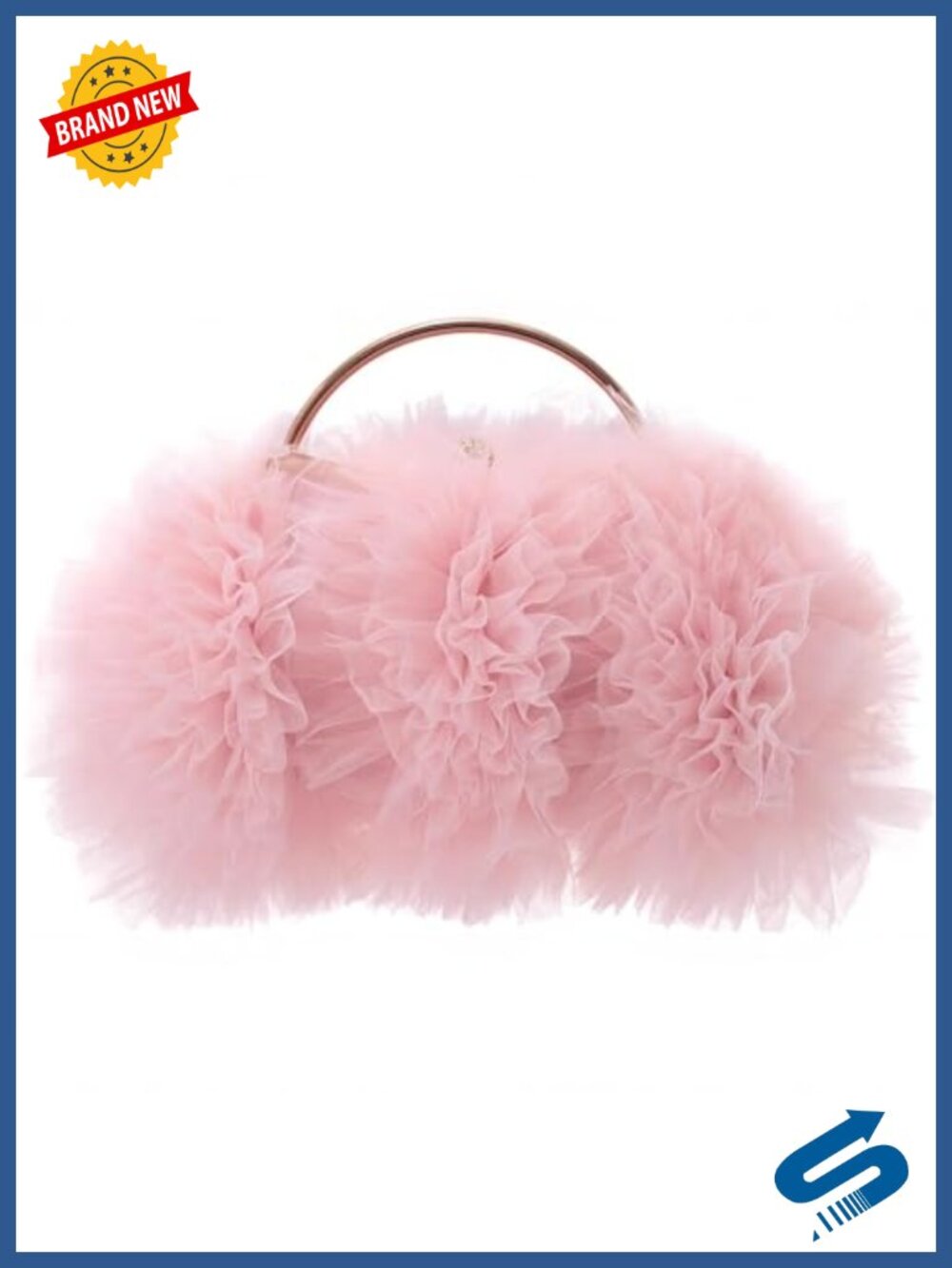 Lace Floral Clutch Evening Bag 3D Metal Frame Chain Strap